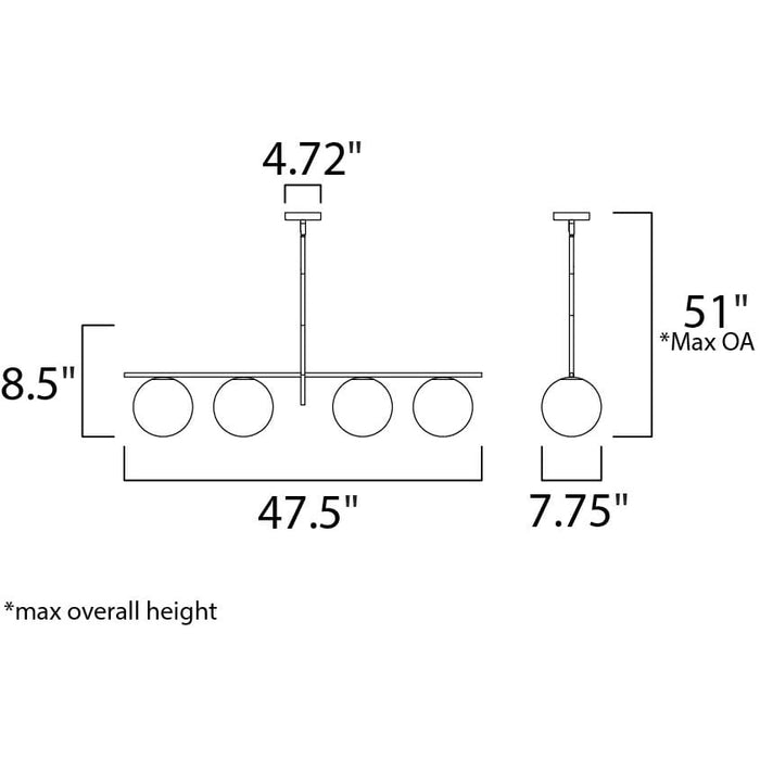 Vesper Satin Brass / Black Linear Pendant - Pendants