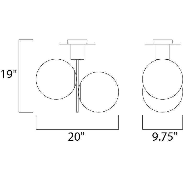 Vesper Satin Brass / Black Semi-Flush Mount - Semi-Flushmounts