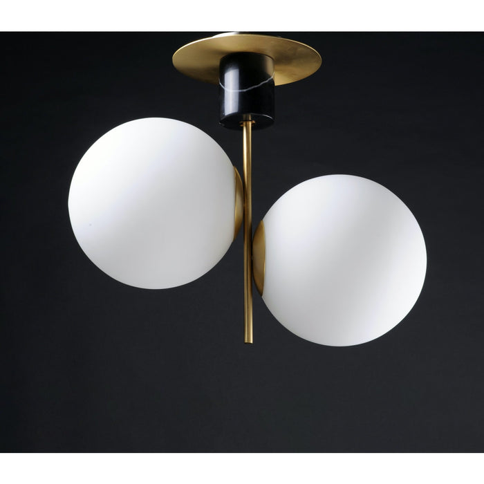 Vesper Satin Brass / Black Semi-Flush Mount - Semi-Flushmounts