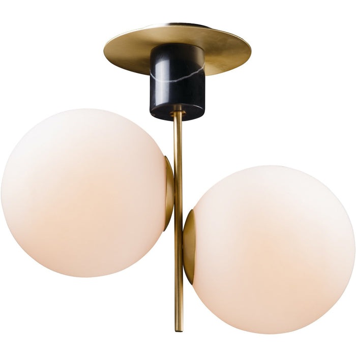 Vesper Satin Brass / Black Semi-Flush Mount - Semi-Flushmounts