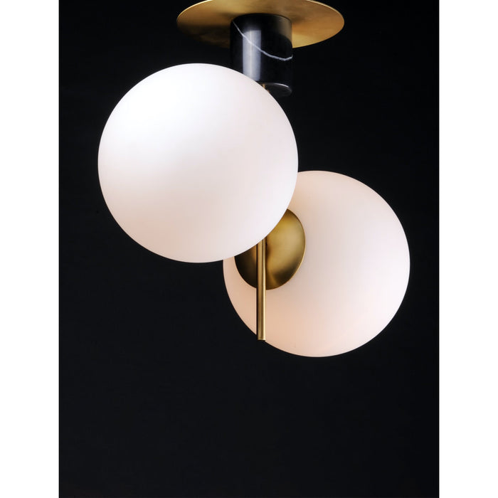 Vesper Satin Brass / Black Semi-Flush Mount - Semi-Flushmounts