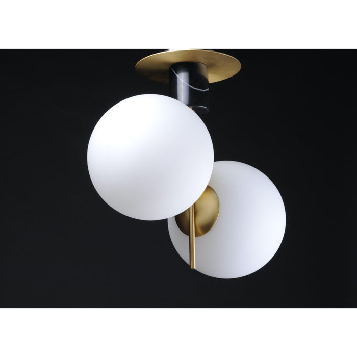 Vesper Satin Brass / Black Semi-Flush Mount - Semi-Flushmounts