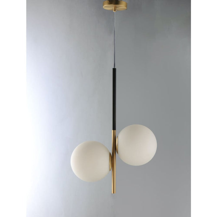 Vesper Satin Brass / Black Single Pendant - Pendants