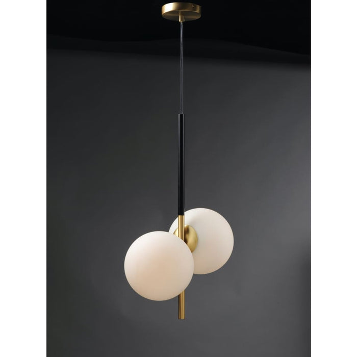 Vesper Satin Brass / Black Single Pendant - Pendants