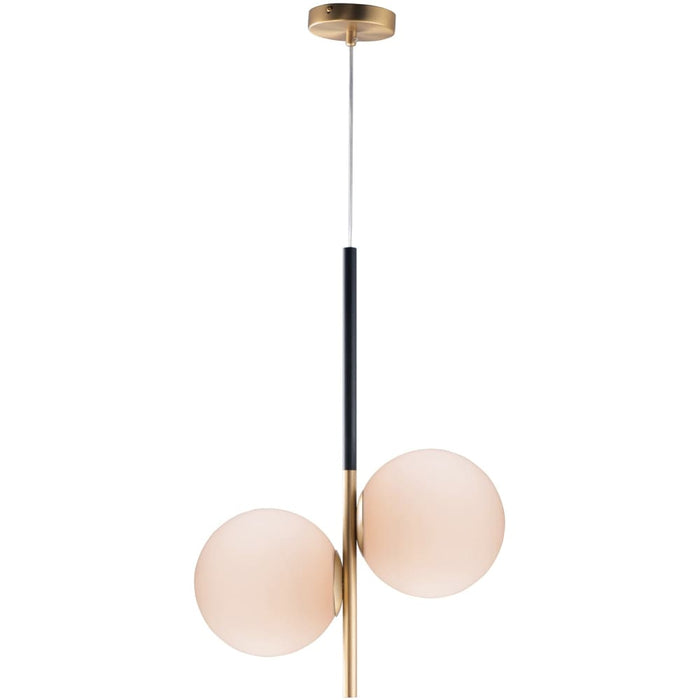 Vesper Satin Brass / Black Single Pendant - Pendants