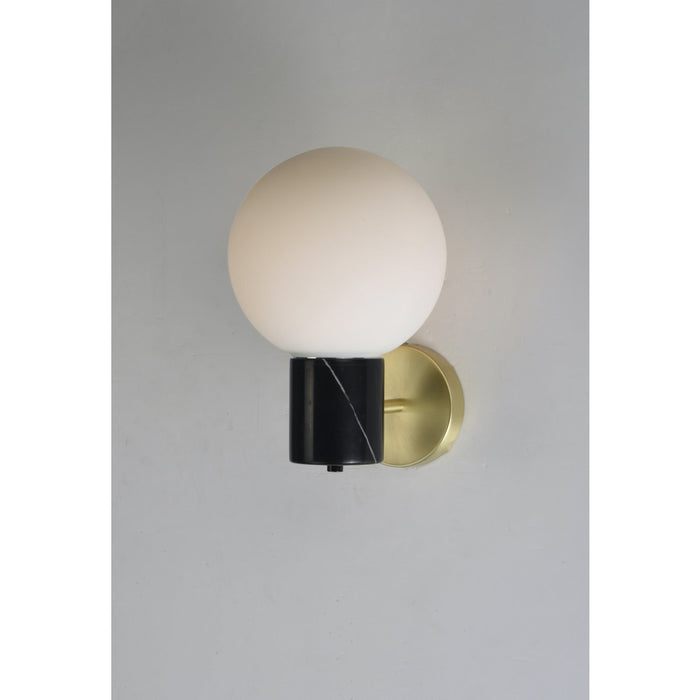 Vesper Satin Brass / Black Wall Sconce - Wall Sconce