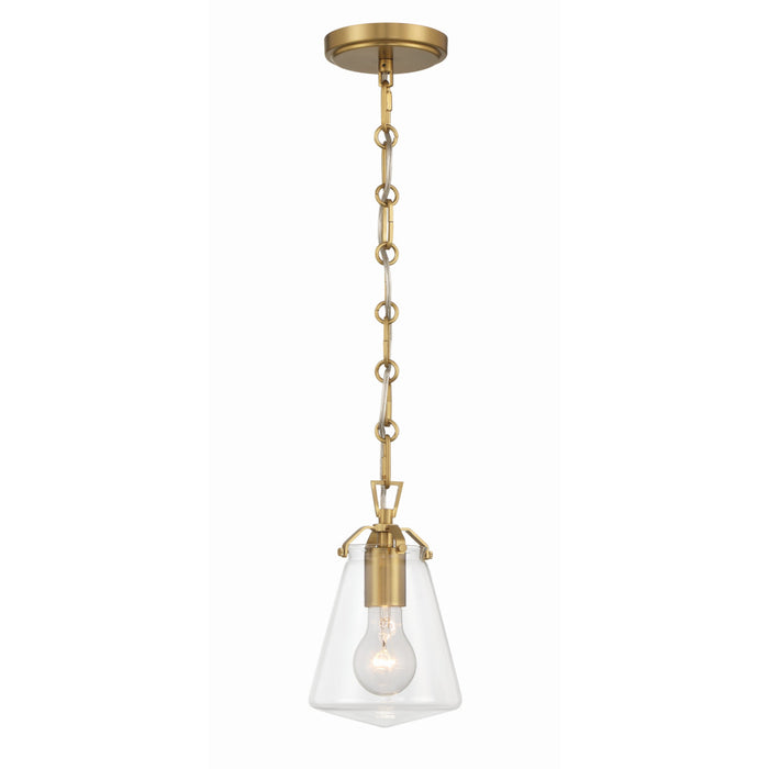 Voss Luxe Gold 1 Light Mini Pendant Crystorama VSS-7002-LG