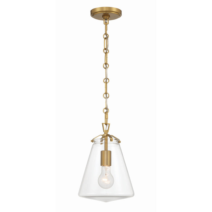 Voss Luxe Gold 1 Light Mini Pendant Crystorama VSS-7003-LG