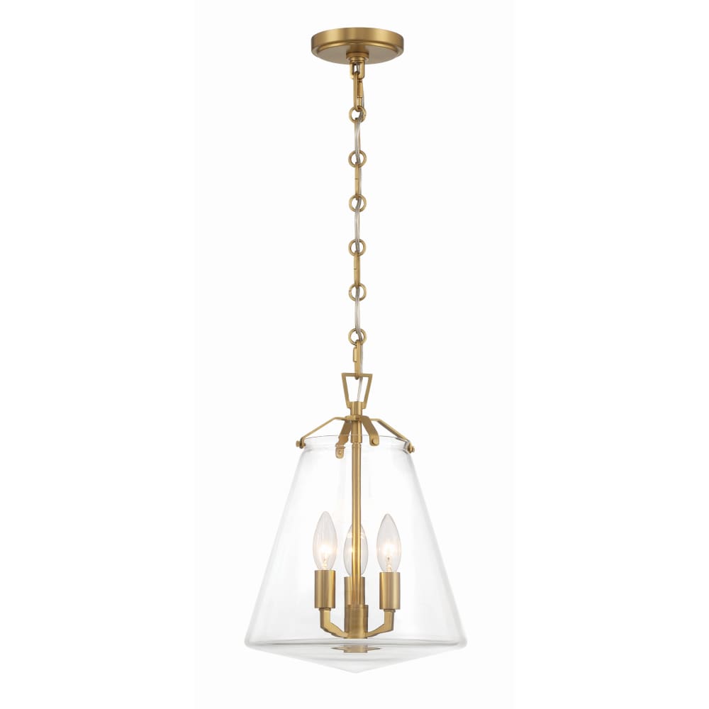 Voss Luxe Gold 3 Light Pendant Crystorama VSS-7004-LG