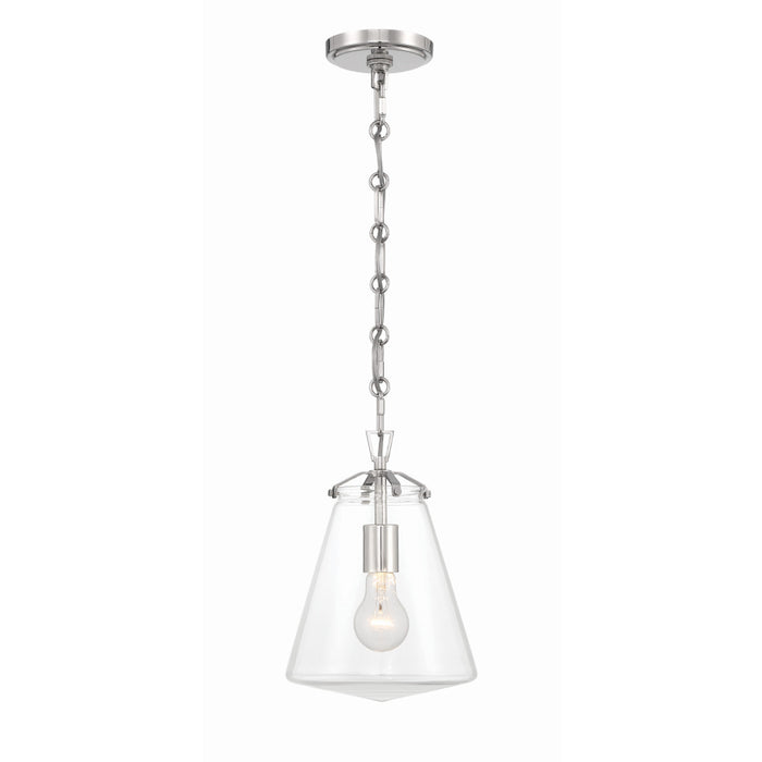 Voss Polished Nickel 1 Light Mini Pendant Crystorama VSS-7003-PN