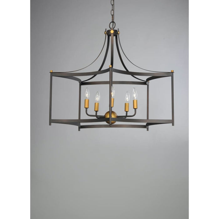Wellington Oil Rubbed Bronze / Antique Brass Multi-Light Pendant - Pendants