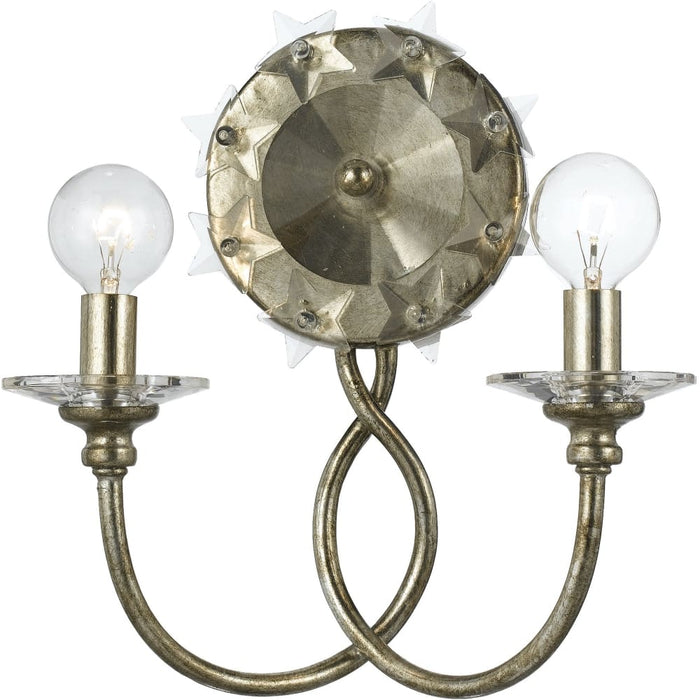 Willow 2 Light Antique Silver Sconce - Wall Sconce