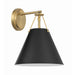 Xavier Vibrant Gold 1 Light Wall Sconce Crystorama XAV-B8311-VG
