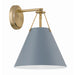 Xavier Vibrant Gold Blue 1 Light Wall Sconce Crystorama XAV-B8311-VG-BL