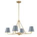 Xavier Vibrant Gold Blue 4 Light Chandelier Crystorama XAV-B9304-VG-BL