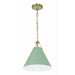 Xavier Vibrant Gold Green 1 Light Mini Pendant Crystorama XAV-B8301-VG-GR