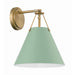 Xavier Vibrant Gold Green 1 Light Wall Sconce Crystorama XAV-B8311-VG-GR