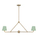 Xavier Vibrant Gold Green 2 Light Linear Chandelier Crystorama XAV-B9302-VG-GR