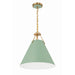 Xavier Vibrant Gold Green 3 Light Pendant Crystorama XAV-B8305-VG-GR