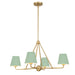 Xavier Vibrant Gold Green 4 Light Chandelier Crystorama XAV-B9304-VG-GR