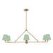 Xavier Vibrant Gold Green 6 Light Linear Chandelier Crystorama XAV-B9306-VG-GR