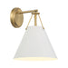 Xavier Vibrant Gold White 1 Light Wall Sconce Crystorama XAV-B8311-VG-WH
