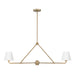 Xavier Vibrant Gold White 2 Light Linear Chandelier Crystorama XAV-B9302-VG-WH