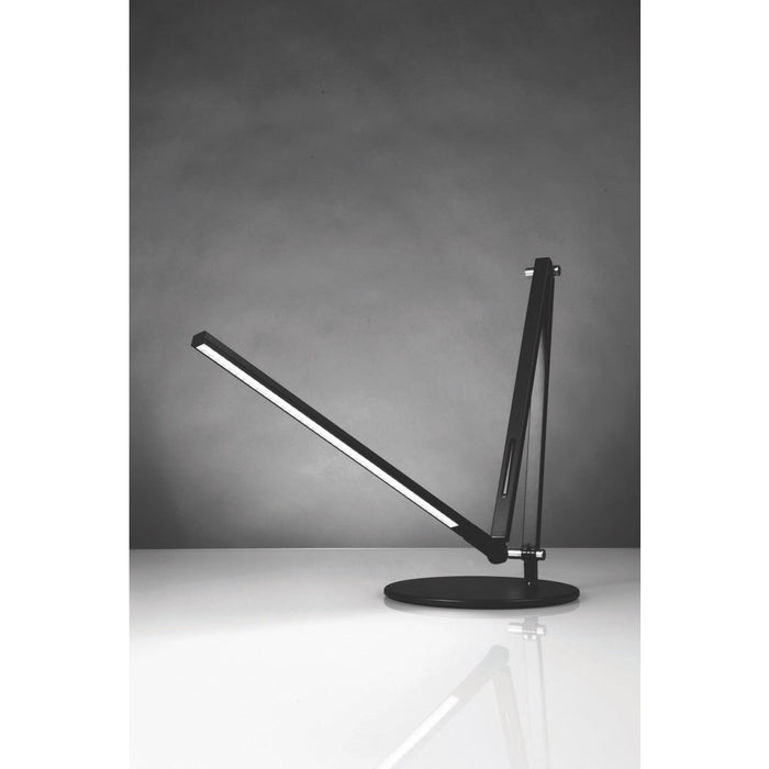 Z-Bar Desk Lamp with power base (USB and AC outlets) (Cool Light Metallic Black) - Desk Lamp