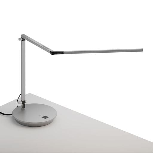 Z-Bar Desk Lamp with power base (USB and AC outlets) (Cool Light Silver) - Desk Lamps