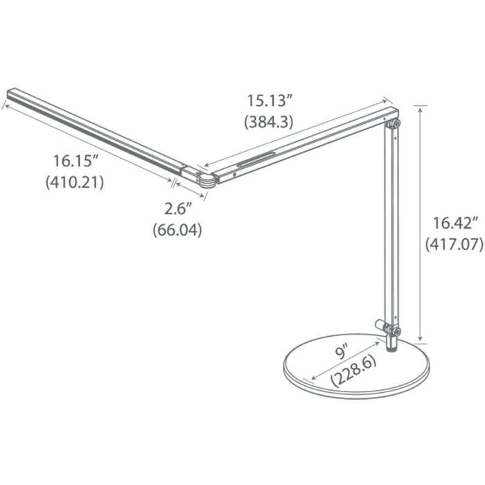 Z-Bar Desk Lamp with wireless charging Qi base (Warm Light Silver) - Desk Lamp