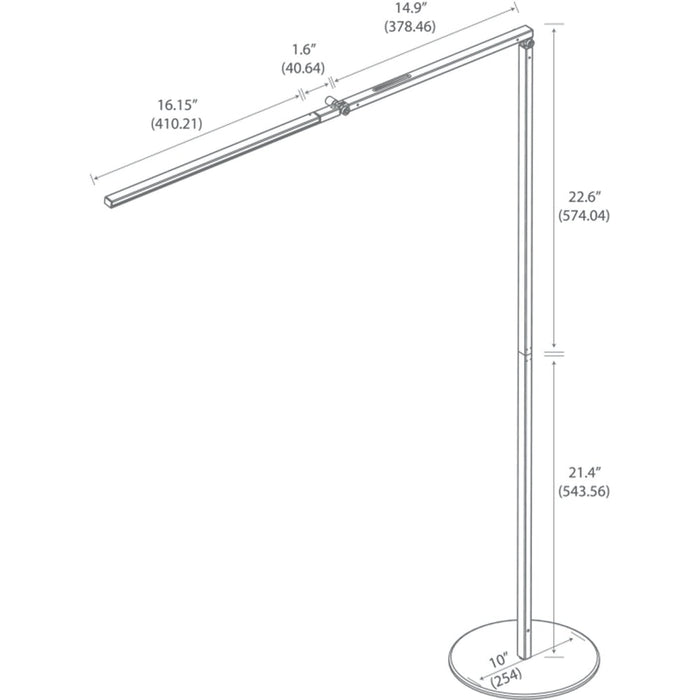 Z-Bar Floor Lamp (Cool Light; Metallic Black) - Floor Lamp