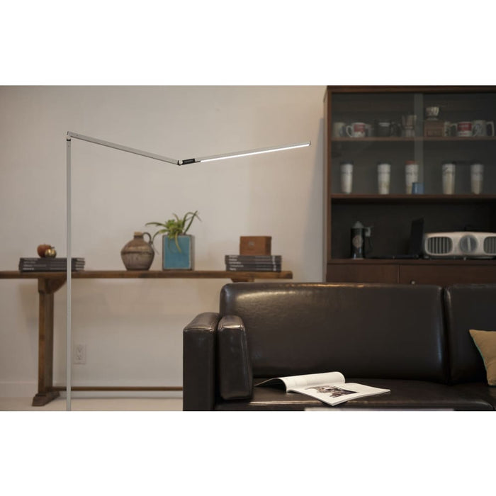 Z-Bar Floor Lamp (Warm Light; Silver) - Floor Lamp