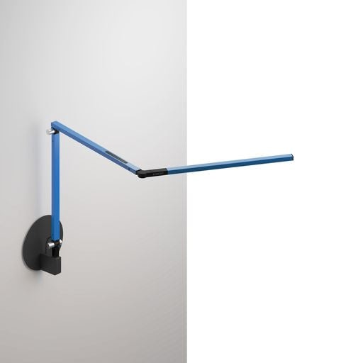 Z-Bar mini Desk Lamp with Metallic Black hardwire wall mount (Warm Light; Blue) - Wall Sconces