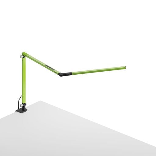 Z-Bar mini Desk Lamp with Metallic Black two-piece desk clamp (Warm Light; Green) - Desk Lamps