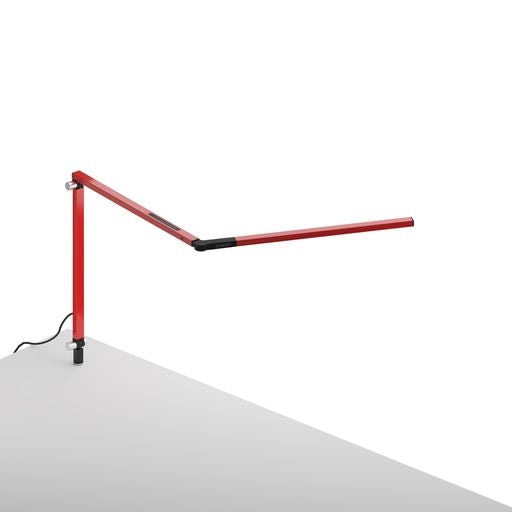 Z-Bar mini Desk Lamp with through-table mount (Warm Light; Red) - Desk Lamps