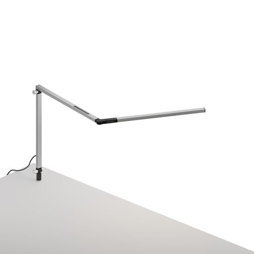 Z-Bar mini Desk Lamp with through-table mount (Warm Light; Silver) - Desk Lamps