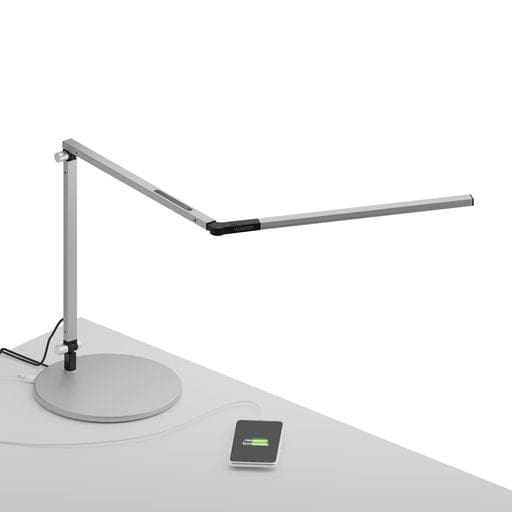 Z-Bar mini Desk Lamp with USB Base (Cool Light; Silver) - Desk Lamps