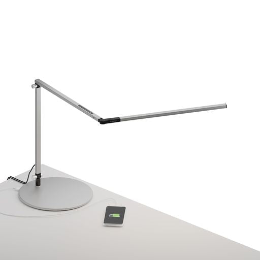 Z-Bar mini Desk Lamp with USB Base (Warm Light; Silver) - Desk Lamps