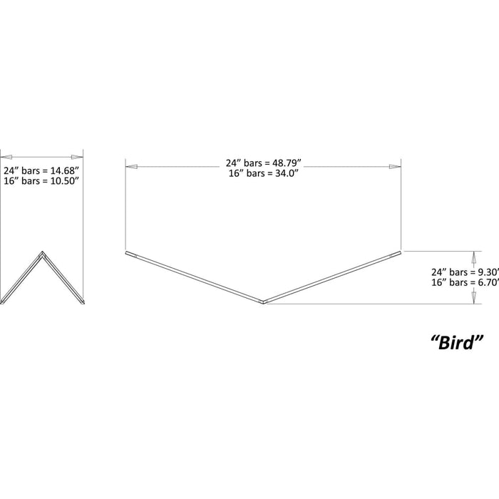 Z-Bar Pendant Bird Soft Warm Matte White 16 light bars - Pendant