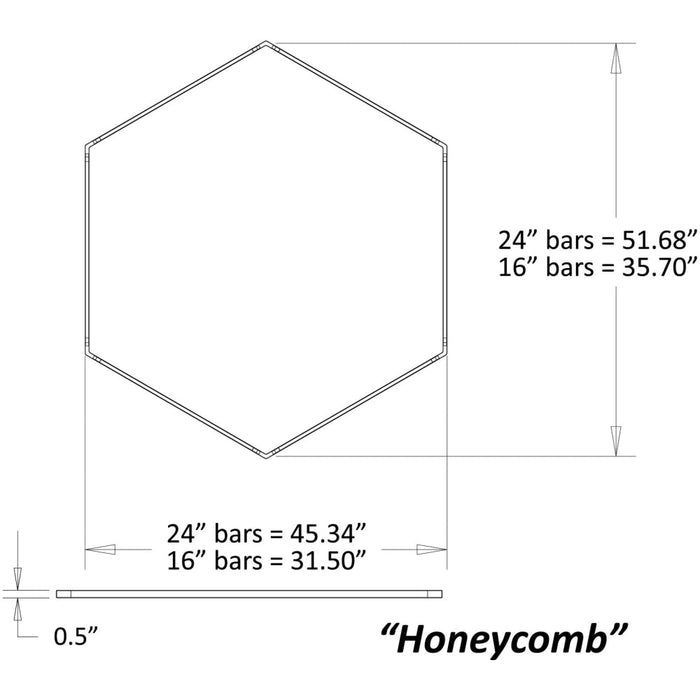 Z-Bar Pendant Honeycomb Soft Warm Matte Black 24 light bars - Pendant