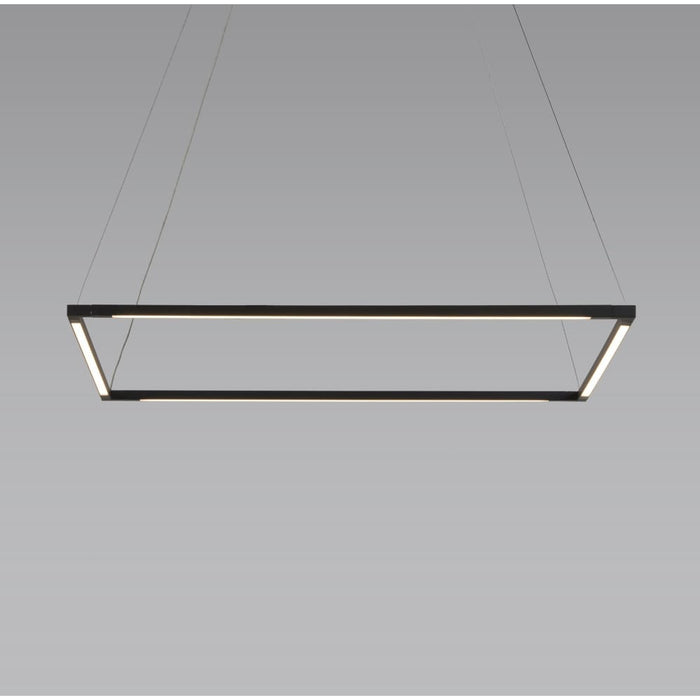 Z-Bar Pendant Square Soft Warm Matte Black 24 light bars - Pendant