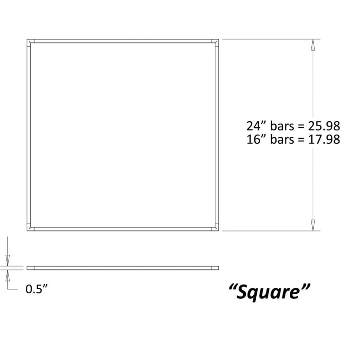 Z-Bar Pendant Square Soft Warm Matte White 24 light bars - Pendant