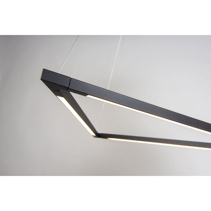 Z-Bar Pendant Triangle Soft Warm Matte Black 24 light bars - Pendant