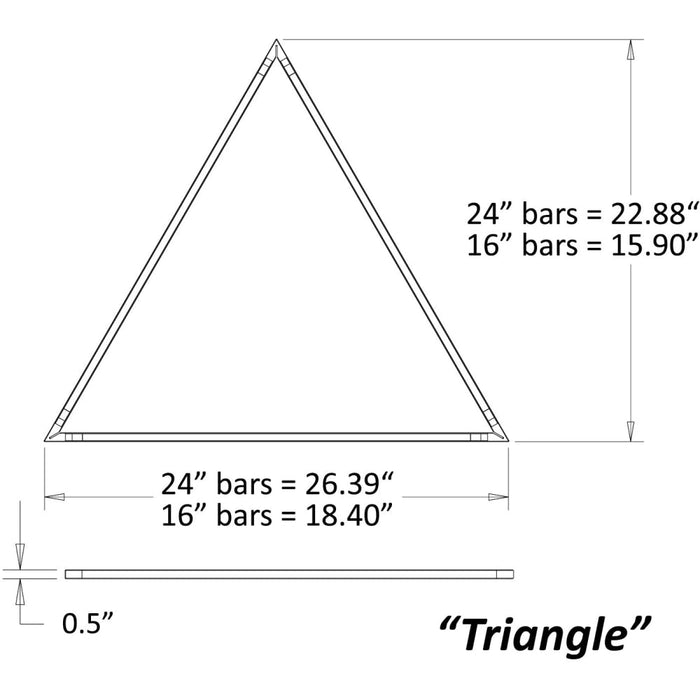 Z-Bar Pendant Triangle Soft Warm Matte Black 24 light bars - Pendant