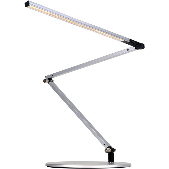 Z-Bar slim Desk Lamp with base (Warm Light; Silver) - Desk Lamp