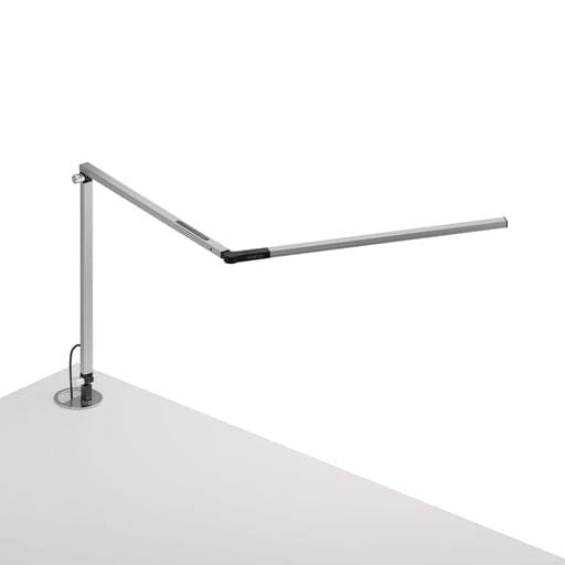 Z-Bar slim Desk Lamp with grommet mount (Cool Light; Silver) - Desk Lamps