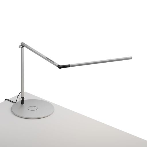 Z-Bar slim Desk Lamp with wireless charging Qi base (Cool Light; Silver) - Desk Lamps