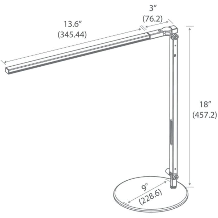 Z-Bar Solo Desk Lamp with base (Warm Light; Metallic Black) - Desk Lamp