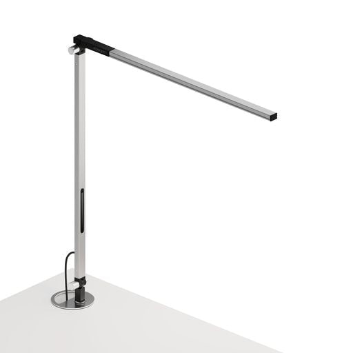 Z-Bar Solo Desk Lamp with grommet mount (Warm Light; Silver) - Desk Lamps