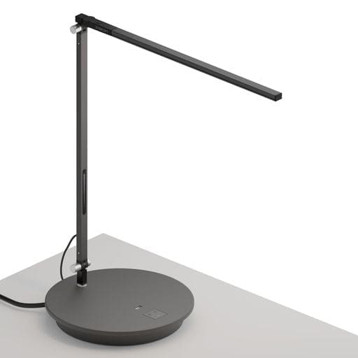 Z-Bar Solo Desk Lamp with power base (USB and AC outlets) (Warm Light; Metallic Black) - Desk Lamps